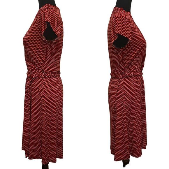 Liz Claiborne Faux Wrap Polka Dot Dress Size Small - Picture 3 of 11